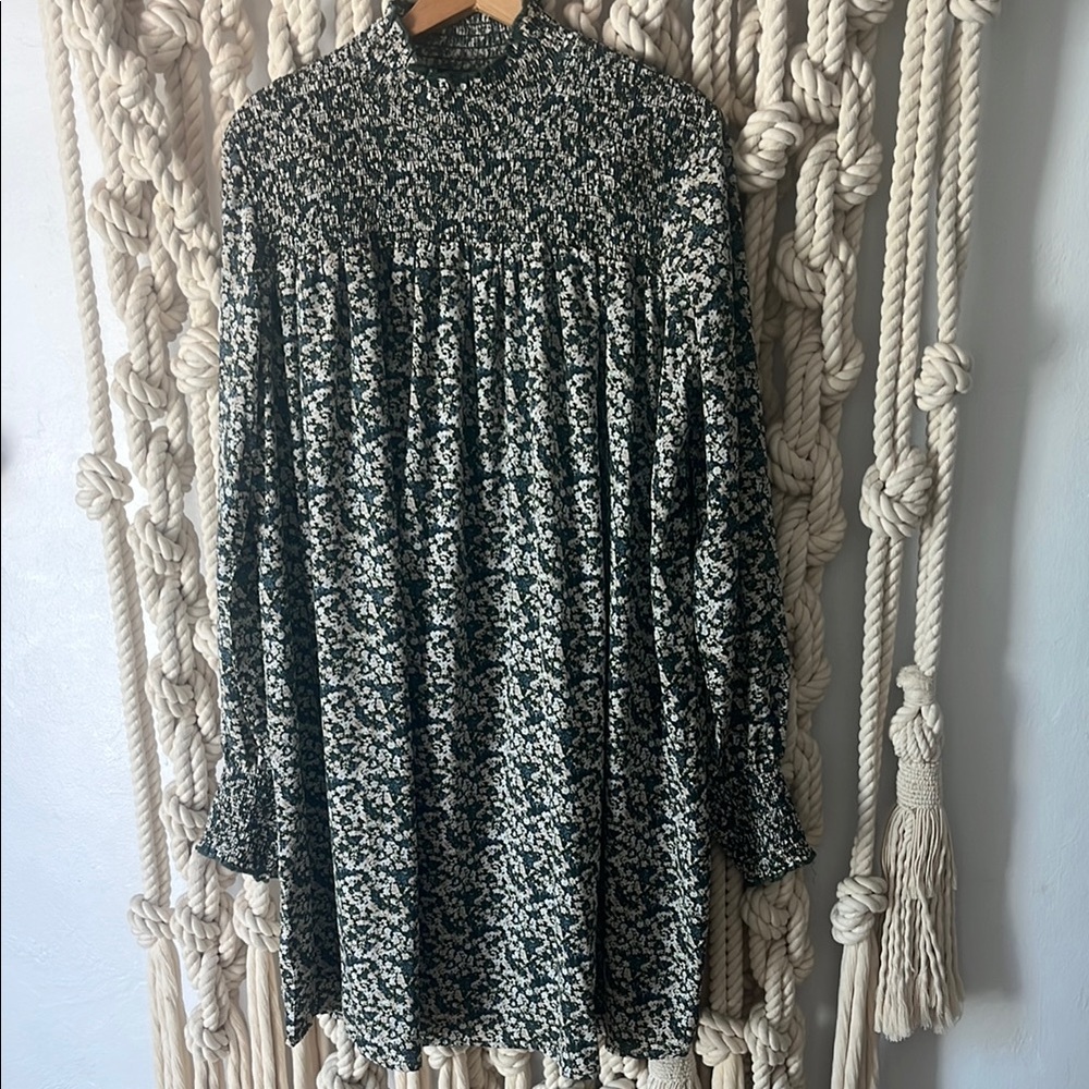 Lea & Viola Green and Blue Textured Dress